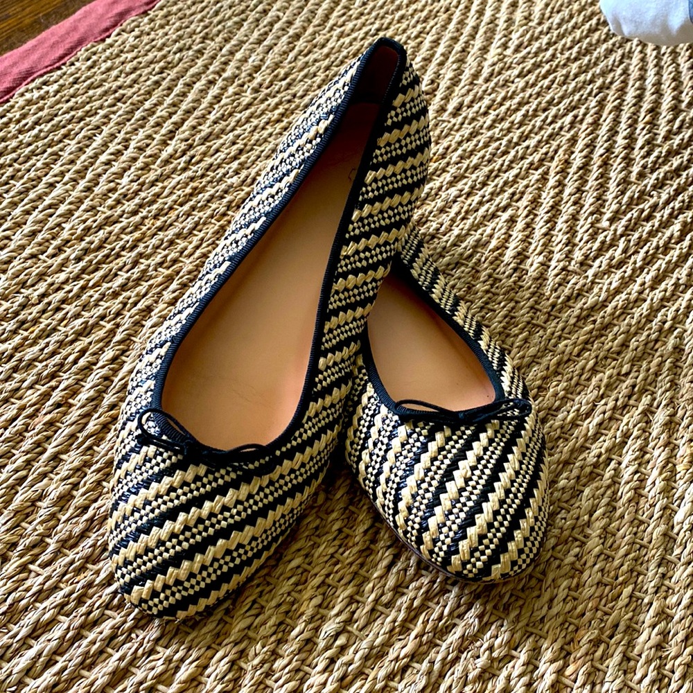 Raffia covered J.Crew ballet flats